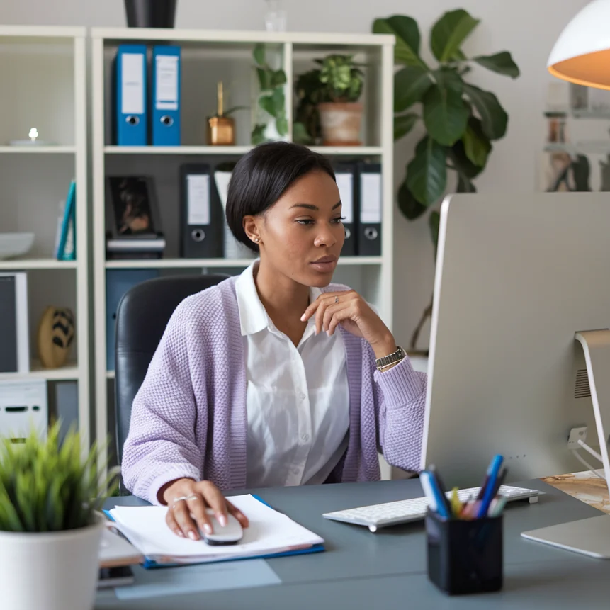 Professional taking part in online learning